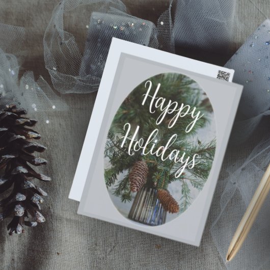 Fichtenzweig im skandinavischen Stil Postkarte