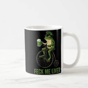 Fick Leber lustiger Frosch trinkt Bier St. Patrick Kaffeetasse