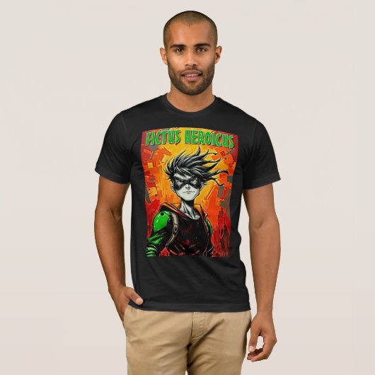 Fictus Heroicus: Retro Urban Superhero T-Shirt (Vorne ganz)
