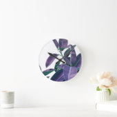 Ficus Elastica Violet Green Glam #1 #tropical  Runde Wanduhr (Zuhause)