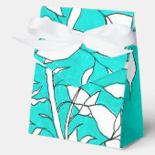 Ficus Tree Plant Line Drawing Blue Background Geschenkschachtel (Vorderseite)