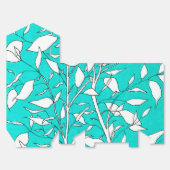 Ficus Tree Plant Line Drawing Blue Background Geschenkschachtel (Ungefaltet)