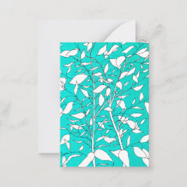 Ficusbaum-Pflanze Linienzeichnung blauer Hintergru Mitteilungskarte