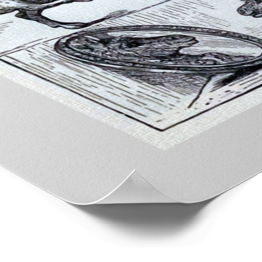 "Fiddle-de-dee" Vintage Tierdarstellung Poster (Ecke)