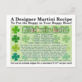 Fiddle Dee Dee St. Patrick's Day Martini Card Postkarte (Vorderseite)