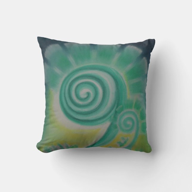 Fiddle Fern Energy Pastell Art Throw Kissen (Vorderseite)