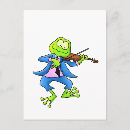 Fiddle Frog Postkarte (Vorderseite)