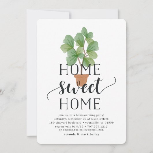 Fiddle Leaf Fig | Party Einladung der Wohnungsbaut (Vorderseite)