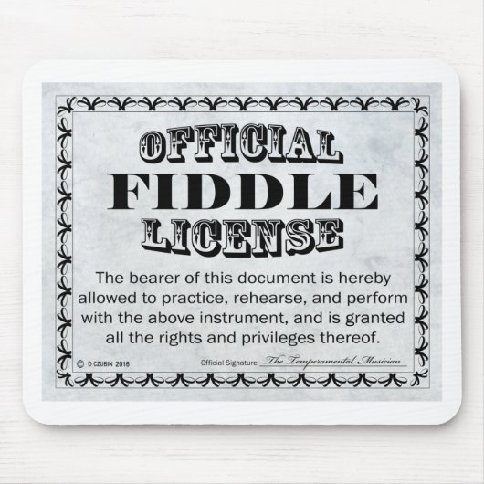 Fiddle-Lizenz Mousepad (Vorne)