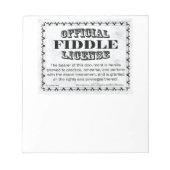 Fiddle-Lizenz Notizblock (Vorderseite)