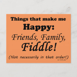 Fiddle macht mich glücklich postkarte