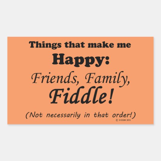 Fiddle macht mich glücklich rechteckiger aufkleber (Vorderseite)