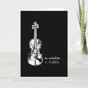 Fiddle Not Violin Bluegrass Country Music Gift Karte