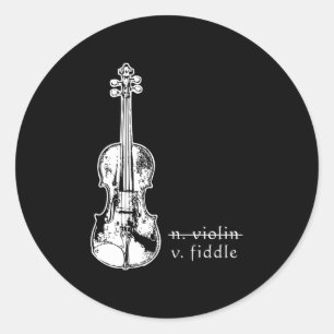 Fiddle Not Violin Bluegrass Country Music Gift Runder Aufkleber