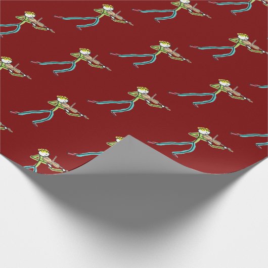 Fiddle Playing Stickman Geschenkpapier (Ecke)