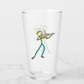 Fiddle Playing Stickman Glas (Rückseite)