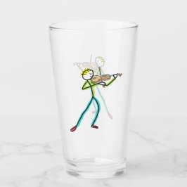 Fiddle Playing Stickman Glas