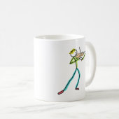 Fiddle Playing Stickman Kaffeetasse (VorderseiteRechts)
