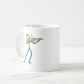 Fiddle Playing Stickman Kaffeetasse (Vorderseite Links)