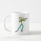 Fiddle Playing Stickman Kaffeetasse (Links)