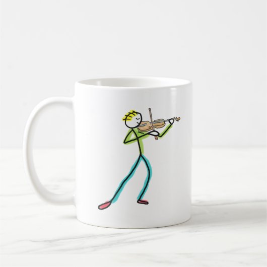 Fiddle Playing Stickman Kaffeetasse (Links)