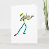 Fiddle Playing Stickman Karte (Vorderseite)