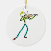 Fiddle Playing Stickman Keramik Ornament (Vorne)