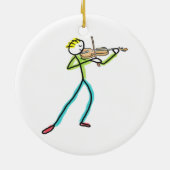 Fiddle Playing Stickman Keramik Ornament (Hinten)