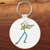 Fiddle Playing Stickman Schlüsselanhänger (Vorderseite)