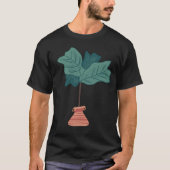 Fiddle Tree Leaf Houseplant Handgezogene T-Shirt (Vorderseite)