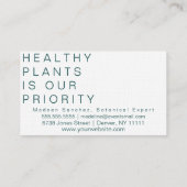 Fiddle Tree Leaf Houseplant Handgezogene Visitenkarte (Rückseite)