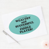 Fiddle Wealthy & Successous Oval Sticker (Umschlag)