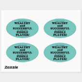 Fiddle Wealthy & Successous Oval Sticker (Blatt)