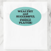 Fiddle Wealthy & Successous Oval Sticker (Tasche)
