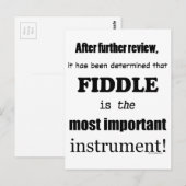 Fiddle wichtigstes Instrument Postkarte (Vorne/Hinten)