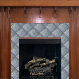 Fiddlehead fern Blue Keramik Tile Fliese