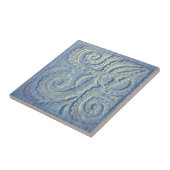 Fiddlehead fern Blue Keramik Tile Fliese (Seite)