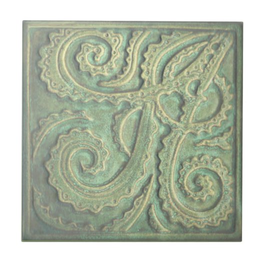 Fiddlehead fern Green Keramik Tile Fliese (Vorderseite)
