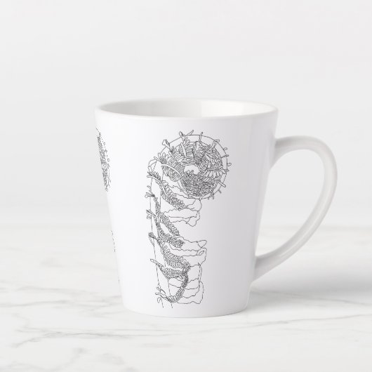 Fiddlehead Fern Illustration Milchtasse (Rechts)