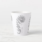Fiddlehead Fern Illustration Milchtasse (Vorderseite)