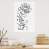 Fiddlehead Fern Illustration Poster (Küche)