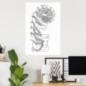 Fiddlehead Fern Illustration Poster (Heimbüro)