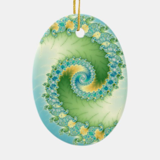 Fiddlehead - Fraktal Art Keramikornament (Hinten)