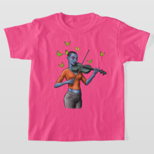 Fiddler Dreamscape - Mädchen und Schmetterlinge T-Shirt