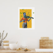 Fiddler Girl - Surreal Violin Art Poster (kein Tex (Küche)
