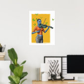 Fiddler Girl - Surreal Violin Art Poster (kein Tex (Heimbüro)