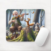 Fiddler In a Forest With Wildlife Mousepad (Mit Mouse)