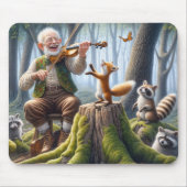 Fiddler In a Forest With Wildlife Mousepad (Vorne)