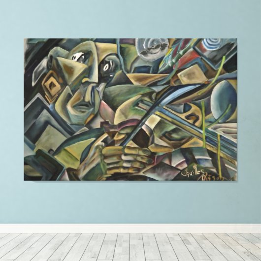Fiddler, kubistische Ölmalerei Leinwanddruck (Insitu (Holzboden))
