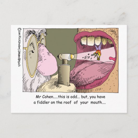 Fiddler on Roof Funny Dentistry Geschenke & T-Shir Postkarte (Vorderseite)